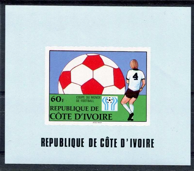 Ivory Coast 1985 FOOTBALL WORLD CUP IYC Emblem Deluxe s/s Mint (NH)