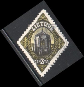 Lithuania Sc 178 1923 3 c Biruta Chapel stamp used