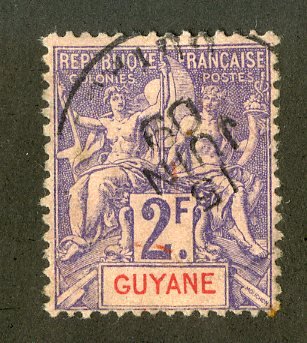 FRENCH GUIANA 50 USED SCV $16.00 BIN $7.00 ANGELS