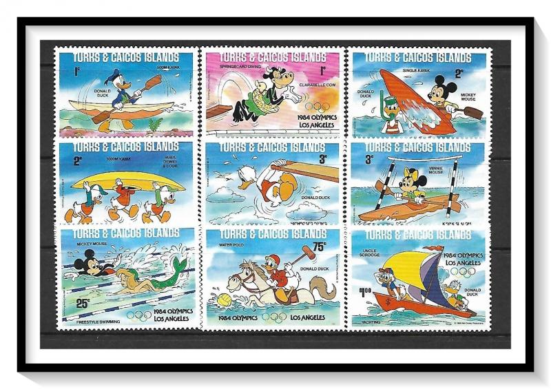 Turks & Caicos #619a-627a Disney Olympics MNH