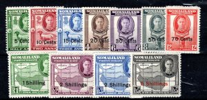 Somaliland Protectorate 1951 New Currency surcharge set SG 125-35 MLH