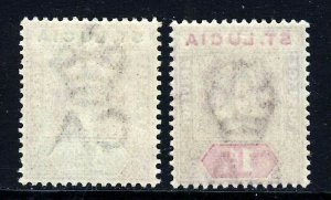 ST LUCIA KE VII 1902 ½d. & 1d. Key Plates Watermark Crown CA SG 58 & SG 59 MINT