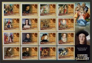 Stamps.  Art, painting, world museums 2018 1 sheet perforated