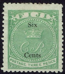 FIJI 1872 CR MONOGRAM SIX CENTS ON 3D NO GUM