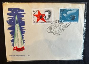 CM) 1961. POLAND. FDC. MAN'S 2ND FLIGHT INTO SPACE. DOUBLE STAMP. XF