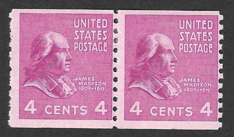 Doyle's_Stamps: MLH 1939 Prexie 4-Cent Pair, Scott #843*