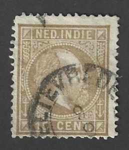 NETHERLANDS INDIES Scott #11 Used 15c King William IIl stamp 2019 CV $3.00