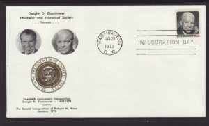 US Richard Nixon 2nd Term 1973 Inauguration Eisenhower Philatelic U/A Cover