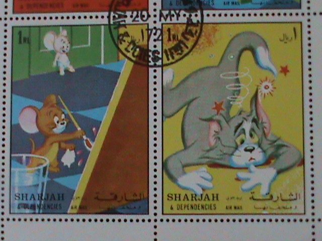 ​SHARJAH-1972-WALT DISNEY CARTOON MOVIE-THE CAT & THE RAT CTO S/S VERY FINE