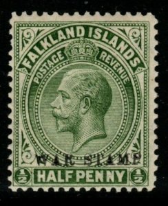 FALKLAND ISLANDS SG70b 1919 ½d DEEP OLIVE MTD MINT 