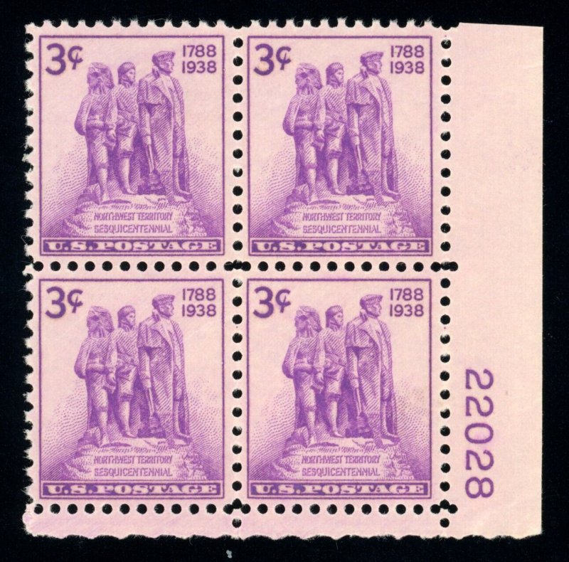 US Stamp #837 NW Territory 3c - Plate Block of 4 - MNH - CV $5.00