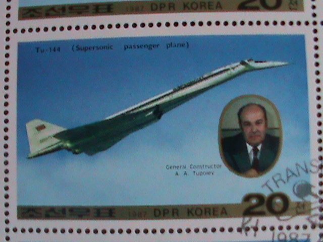 ​KOREA-1987 SC#2659-60- TUPOLEV TU-144 & CONCORDE JETLINERS CTO FULL SHEET- VF