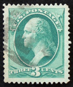 U.S. Used Stamp Scott #158 3c Washington, XF - Superb Jumbo. A Gem!