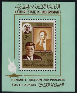 Aden - Kathiri State in Hadhramaut MIBK 14A MNH Abraham Lincoln, J.F. Kennedy