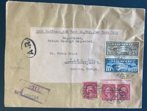 1927 New York Usa Airmail Zero Cancel Cover To Vienna Austria