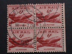 ​UNITED STATES-AIR MAIL-C-33 SKY MASTER USED-BLOCK VF WE SHIP TO WORLD WIDE