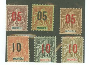 Moheli #17-22 Unused Single (Complete Set)