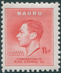 Nauru 1937 1½d scarlet Coronation SG44 unused