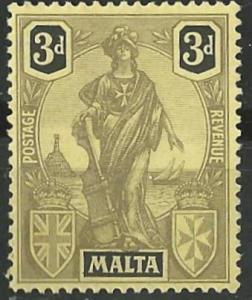 Malta # 106 Malta Figure 3d.  (1) VF Unused VLH