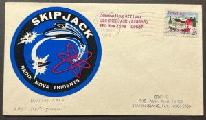 USS SKIPJACK SSN-585 RADIX NOVA TRIDENTS NOV 25 1988 NEW HAVEN CT NAVAL CACHET