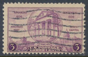 USA  SC#  782   Used 1936  Arkansas  see scan