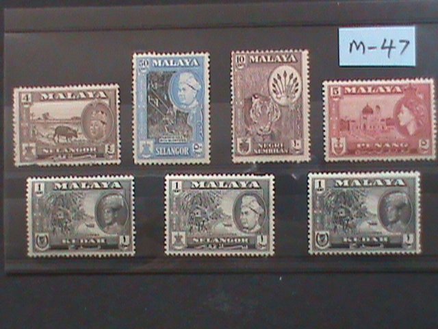 ​MALAYSIA-1957-VERY OLD MALAYA MINT 7 STAMPS-#M47-VF- WE SHIP TO WORLD WIDE