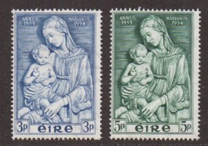 Ireland   #151-152  MH  1953  Madonna  Marian year