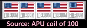 US Flag Freedom forever strip APU (5 stamps from coil of 100) MNH 2023 4/15 