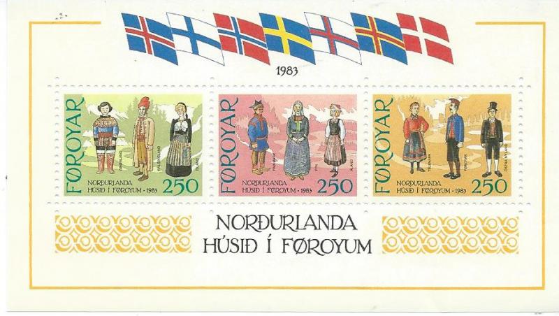 Faroe  Islands #101 Souvenir Sheet Costumes (MNH) CV$10.00