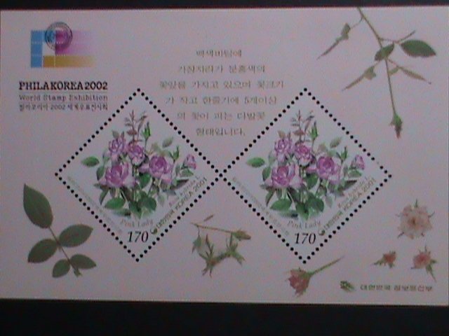 ​KOREA-2002 SC# 2058a-PINK LADY-PHILAKOREA'2002 STAMP SHOW S/S-VERY FINE