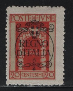 FIUME, 187, HINGED, 1924, OVERPRINTED