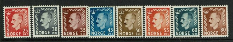 Norway SC# 310-317, Mint Hinged, Hinge Remnant - S9365