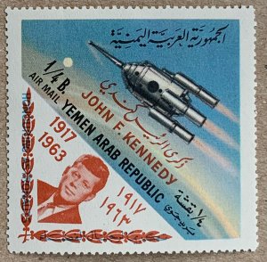 Yemen  1964 Kennedy JFK death on 1/4b Space, MNH.  Scott C29K, CV $2.50.  Mi 405