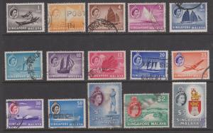 Singapore 1955 Definitives Sc#28-42 Used
