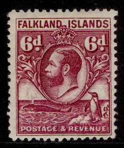 FALKLAND ISLANDS GV SG121, 6d purple, M MINT. Cat
