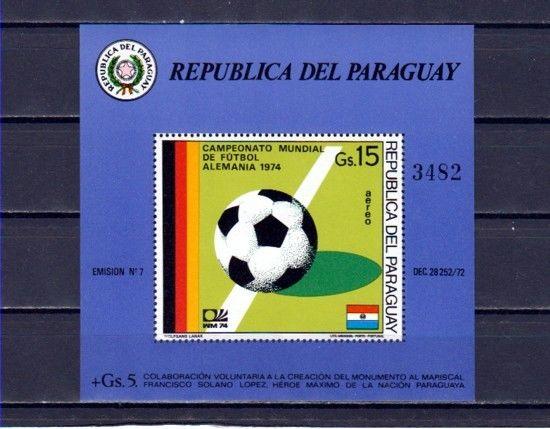 Paraguay, Scott cat. C382. Munich World Cup Soccer s/sheet. ^