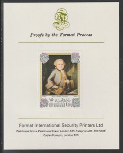 RAS AL KHAIMA 1972 PORTRAITS OF MOZART  imperf on FORMAT INT PROOF CARD