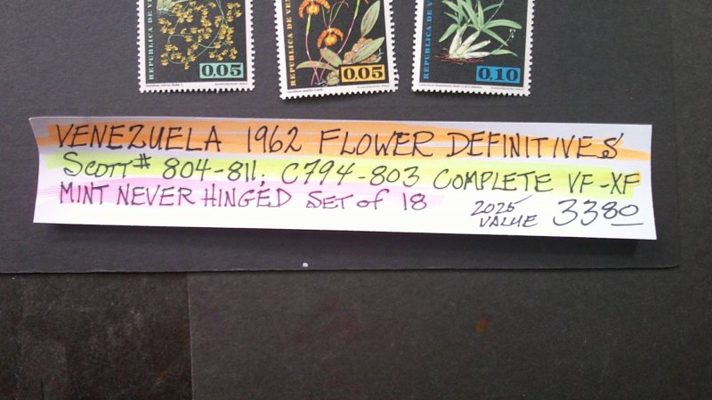 Venezuela 1962 Flower Definitive Scott# 804-11, C794-C803 Complete VF-XF MNH