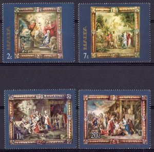 Malta 1977 Sc# 522/525 RUBENS FLEMISH TAPESTRIES Set (4)  MNH