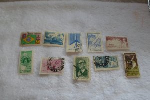 STAMPS FROM THE COUNTRY OF BRASIL ( 10 STAMPS ) ( 12C )