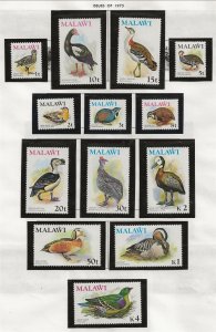 MALAWI Sc 233-45 NH issue of 1975 - BIRDS