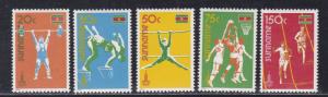 Suriname #  552-556, Moscow Summer Olympics, NH, 1/2 Cat.