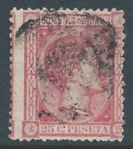 Spain #216 Used 25c King Alfonso XII