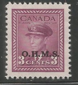 CANADA  O3  MNH,KING GEORGE VI OVPT IN BLACK - OHMS