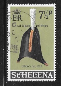 Saint Helena 275: 7.5p Royal Sappers and Miners Officer's hat, 1830, used, F-VF