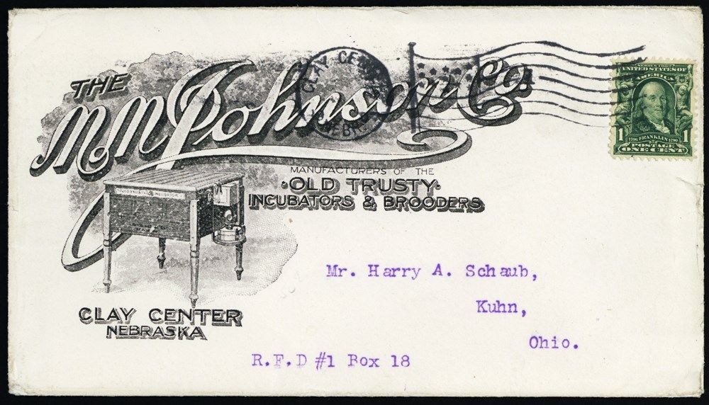 "Old Trusty" Incubators Clay Center, NE 1907 Advertising Cover Stuart