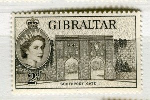 GIBRALTAR; 1953 early QEII Pictorial issue fine MINT MNH 2d. value