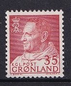 Greenland  #56  MNH  1964   Frederick IX  35o  red