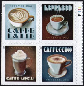 SC#5569-72 (55¢) Espresso Drinks Block of Four (2021) SA