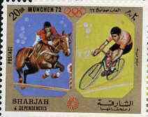 Sharjah 1972 Show Jumping & Cycling (20Dh) from Olymp...